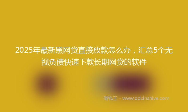 2025年最新黑网贷直接放款怎么办，汇总5个无视负债快速下款长期网贷的软件