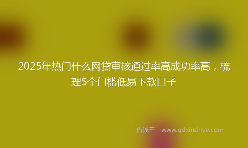 2025年热门什么网贷审核通过率高成功率高，梳理5个门槛低易下款口子