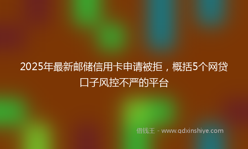 2025年最新邮储信用卡申请被拒，概括5个网贷口子风控不严的平台
