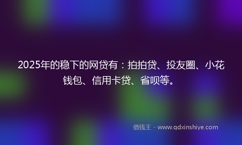 2025年的稳下的网贷有：拍拍贷、投友圈、小花钱包、信用卡贷、省呗等。
