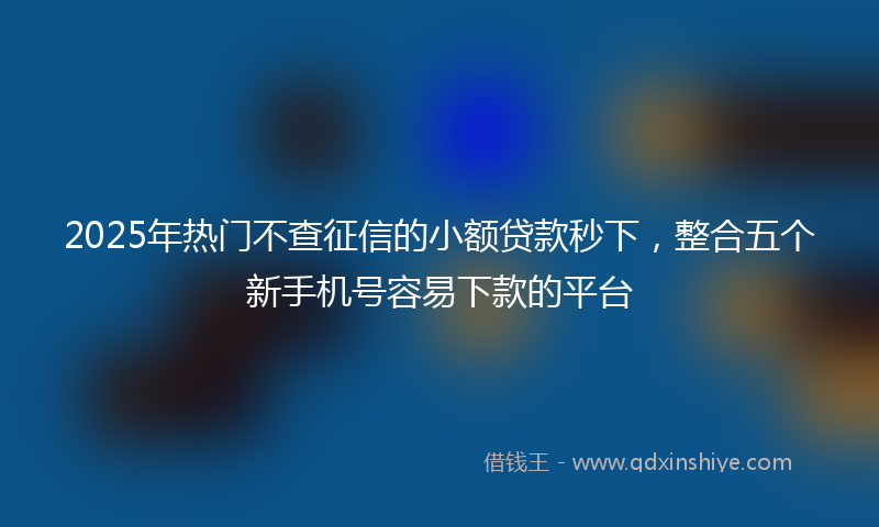 2025年热门不查征信的小额贷款秒下，整合五个新手机号容易下款的平台