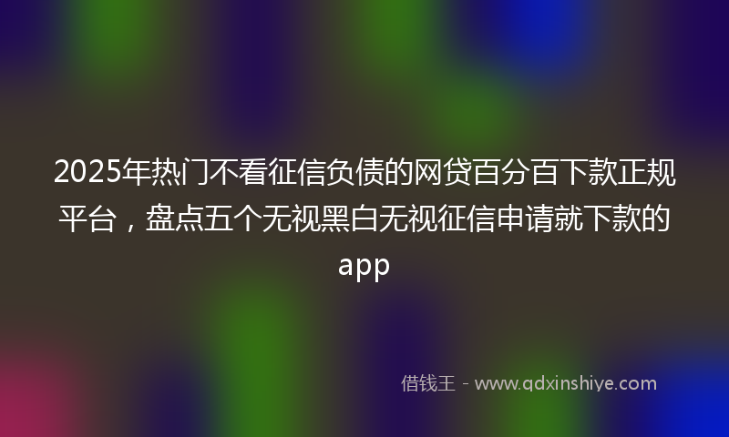 2025年热门不看征信负债的网贷百分百下款正规平台，盘点五个无视黑白无视征信申请就下款的app