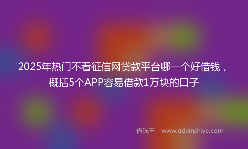 2025年热门不看征信网贷款平台哪一个好借钱，概括5个APP容易借款1万块的口子