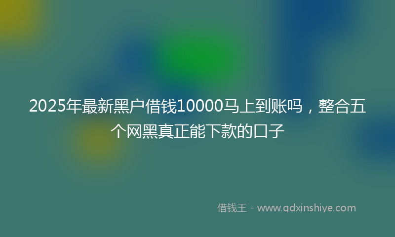 2025年最新黑户借钱10000马上到账吗，整合五个网黑真正能下款的口子