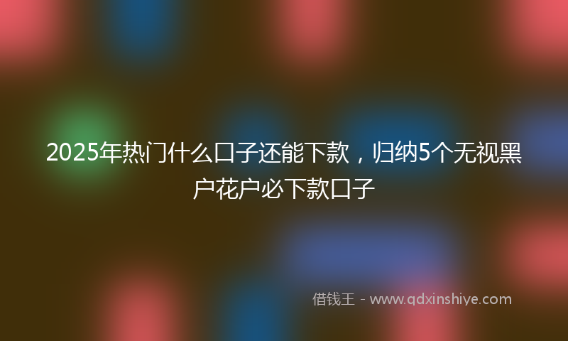 2025年热门什么口子还能下款，归纳5个无视黑户花户必下款口子