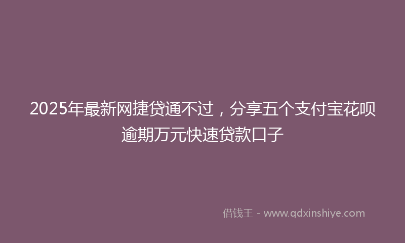 2025年最新网捷贷通不过，分享五个支付宝花呗逾期万元快速贷款口子