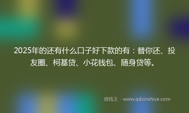 2025年的还有什么口子好下款的有：替你还、投友圈、柯基贷、小花钱包、随身贷等。