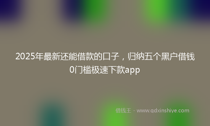 2025年最新还能借款的口子，归纳五个黑户借钱0门槛极速下款app