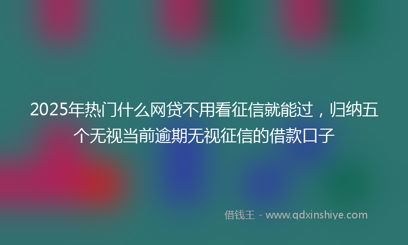 2025年热门什么网贷不用看征信就能过，归纳五个无视当前逾期无视征信的借款口子
