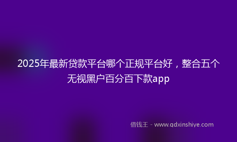 2025年最新贷款平台哪个正规平台好，整合五个无视黑户百分百下款app