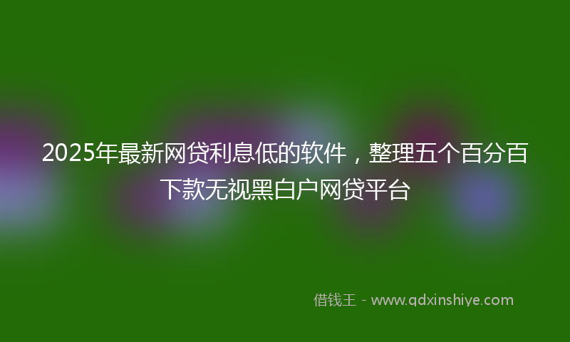 2025年最新网贷利息低的软件，整理五个百分百下款无视黑白户网贷平台