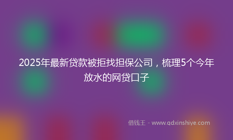 2025年最新贷款被拒找担保公司，梳理5个今年放水的网贷口子