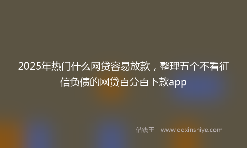 2025年热门什么网贷容易放款，整理五个不看征信负债的网贷百分百下款app