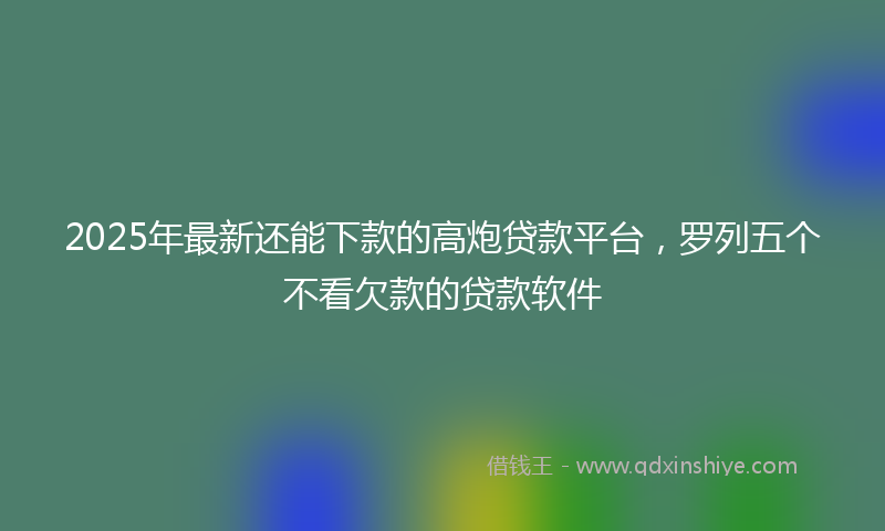 2025年最新还能下款的高炮贷款平台，罗列五个不看欠款的贷款软件
