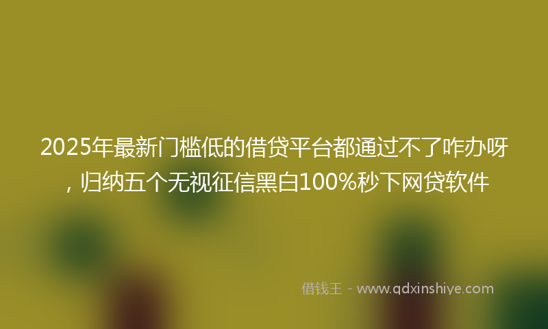 2025年最新门槛低的借贷平台都通过不了咋办呀，归纳五个无视征信黑白100%秒下网贷软件