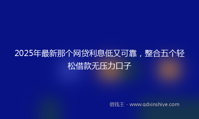 2025年最新那个网贷利息低又可靠，整合五个轻松借款无压力口子