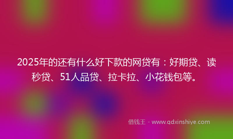 2025年的还有什么好下款的网贷有：好期贷、读秒贷、51人品贷、拉卡拉、小花钱包等。