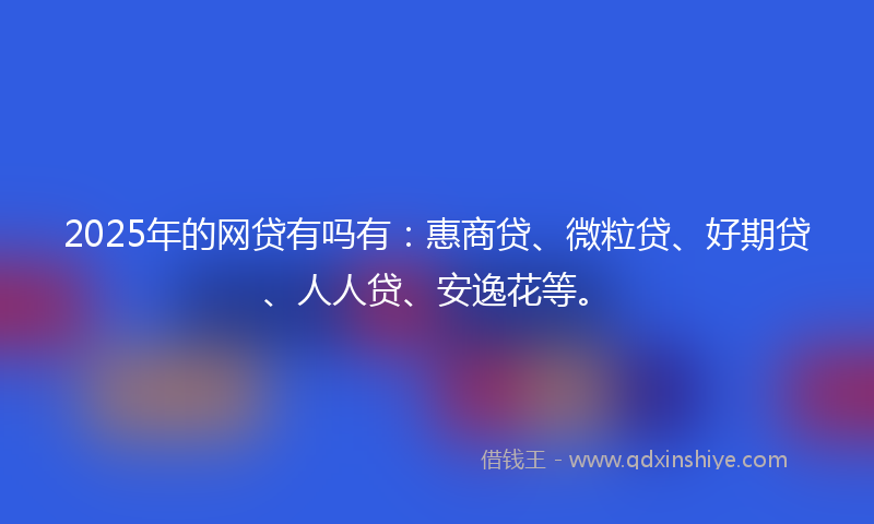 2025年的网贷有吗有：惠商贷、微粒贷、好期贷、人人贷、安逸花等。