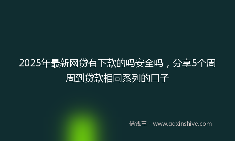 2025年最新网贷有下款的吗安全吗，分享5个周周到贷款相同系列的口子