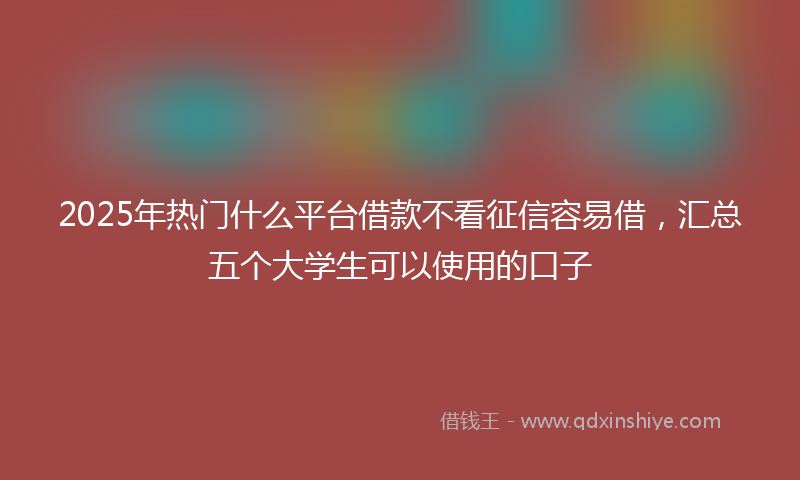 2025年热门什么平台借款不看征信容易借，汇总五个大学生可以使用的口子