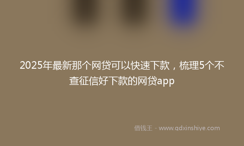 2025年最新那个网贷可以快速下款，梳理5个不查征信好下款的网贷app