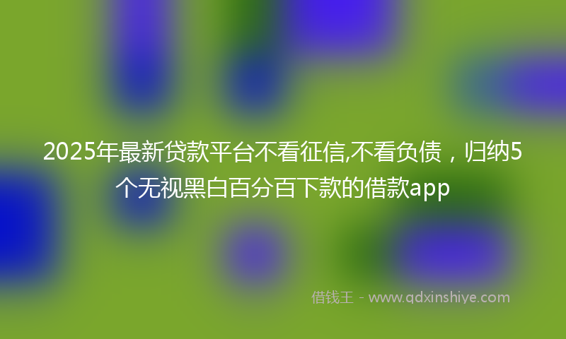 2025年最新贷款平台不看征信,不看负债，归纳5个无视黑白百分百下款的借款app