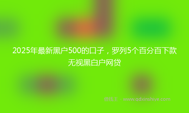 2025年最新黑户500的口子，罗列5个百分百下款无视黑白户网贷