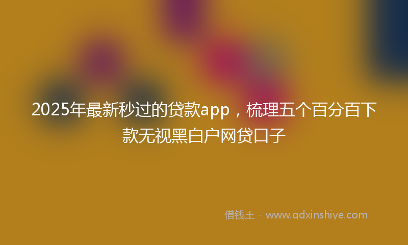 2025年最新秒过的贷款app，梳理五个百分百下款无视黑白户网贷口子