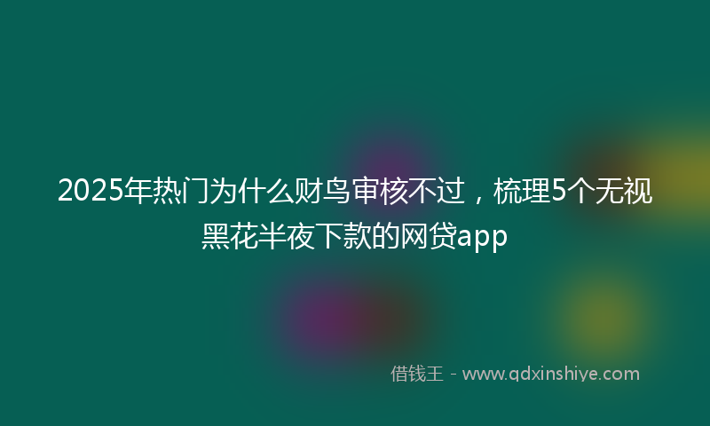 2025年热门为什么财鸟审核不过，梳理5个无视黑花半夜下款的网贷app
