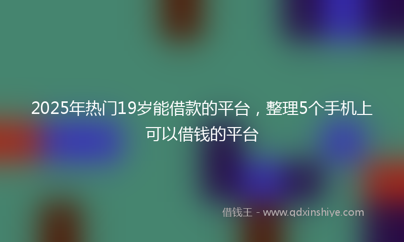 2025年热门19岁能借款的平台，整理5个手机上可以借钱的平台