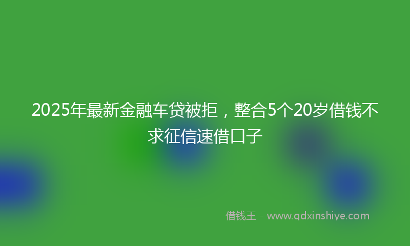 2025年最新金融车贷被拒，整合5个20岁借钱不求征信速借口子