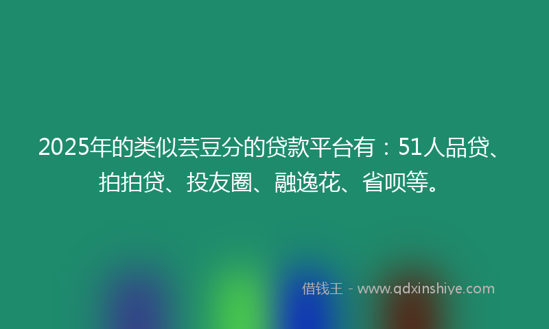 2025年的类似芸豆分的贷款平台有：51人品贷、拍拍贷、投友圈、融逸花、省呗等。