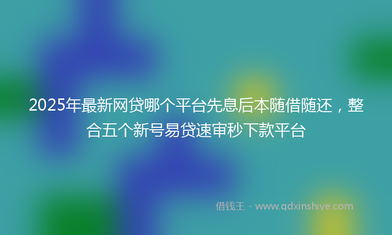 2025年最新网贷哪个平台先息后本随借随还，整合五个新号易贷速审秒下款平台