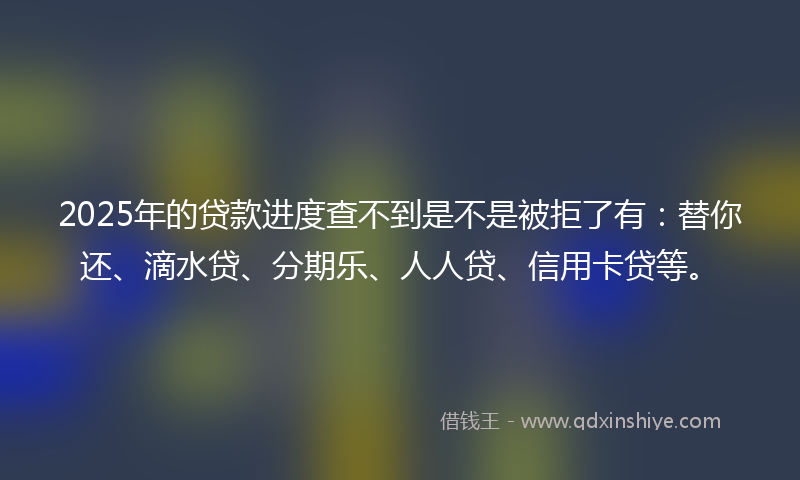 2025年的贷款进度查不到是不是被拒了有：替你还、滴水贷、分期乐、人人贷、信用卡贷等。