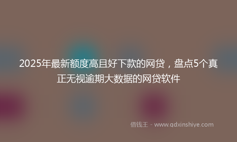 2025年最新额度高且好下款的网贷，盘点5个真正无视逾期大数据的网贷软件