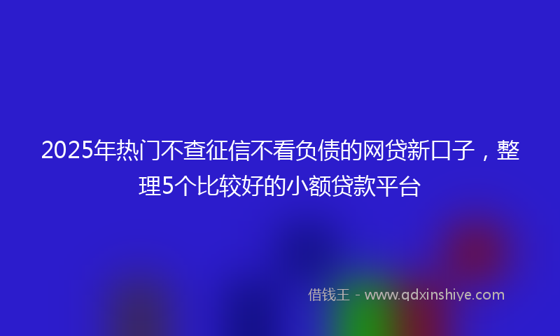 2025年热门不查征信不看负债的网贷新口子，整理5个比较好的小额贷款平台
