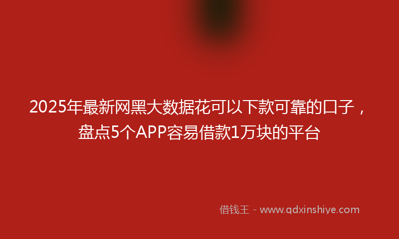 2025年最新网黑大数据花可以下款可靠的口子，盘点5个APP容易借款1万块的平台