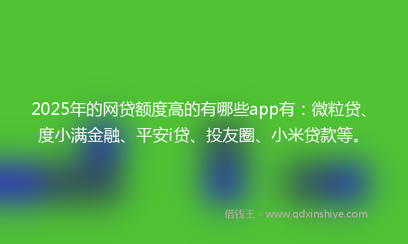 2025年的网贷额度高的有哪些app有：微粒贷、度小满金融、平安i贷、投友圈、小米贷款等。