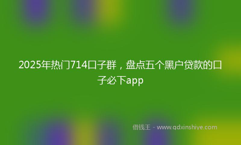 2025年热门714口子群，盘点五个黑户贷款的口子必下app