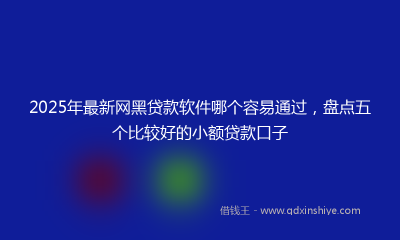 2025年最新网黑贷款软件哪个容易通过，盘点五个比较好的小额贷款口子