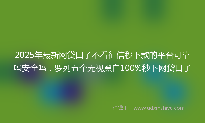 2025年最新网贷口子不看征信秒下款的平台可靠吗安全吗，罗列五个无视黑白100%秒下网贷口子