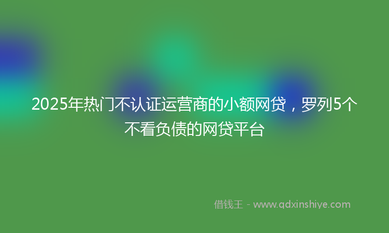 2025年热门不认证运营商的小额网贷，罗列5个不看负债的网贷平台