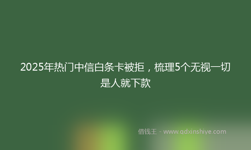 2025年热门中信白条卡被拒，梳理5个无视一切是人就下款