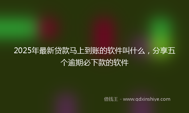2025年最新贷款马上到账的软件叫什么，分享五个逾期必下款的软件