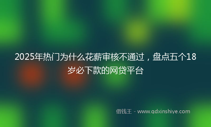 2025年热门为什么花薪审核不通过，盘点五个18岁必下款的网贷平台