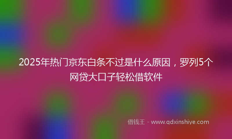 2025年热门京东白条不过是什么原因，罗列5个网贷大口子轻松借软件