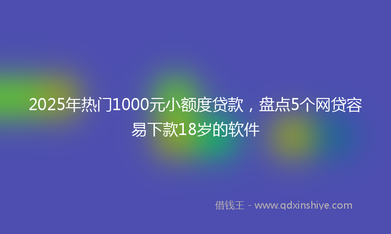 2025年热门1000元小额度贷款，盘点5个网贷容易下款18岁的软件