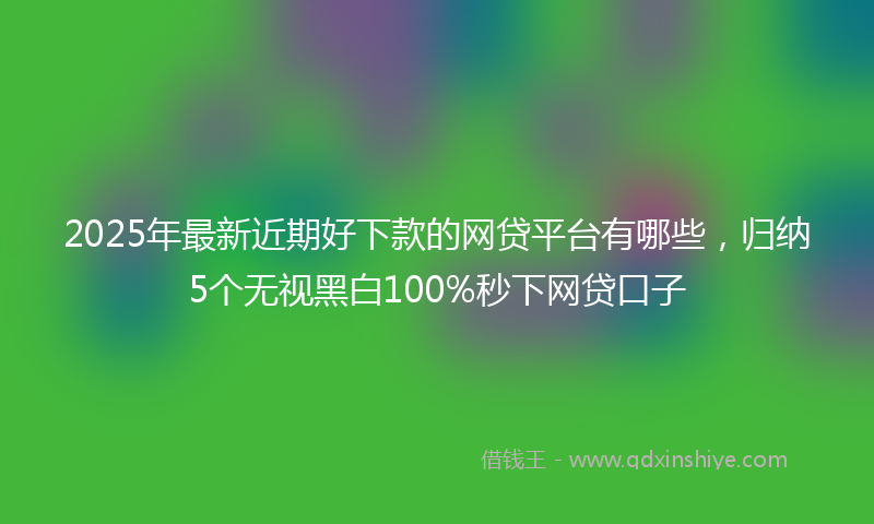 2025年最新近期好下款的网贷平台有哪些,归纳5个无视黑白100%秒下网贷口子