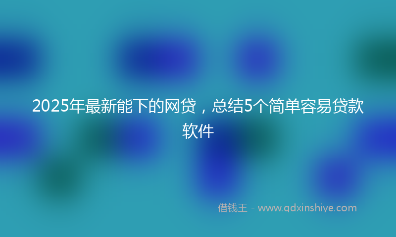 2025年最新能下的网贷，总结5个简单容易贷款软件