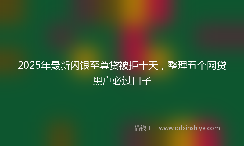 2025年最新闪银至尊贷被拒十天，整理五个网贷黑户必过口子